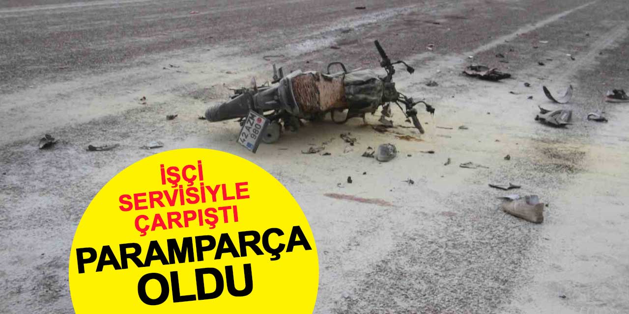 Motosiklet ile işçi servisi çarpıştı: 2 yaralı