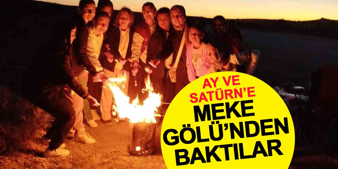 Ortaokul Öğrencileri Meke Gölü’nde Ay ve Satürn’ü Gözlemledi