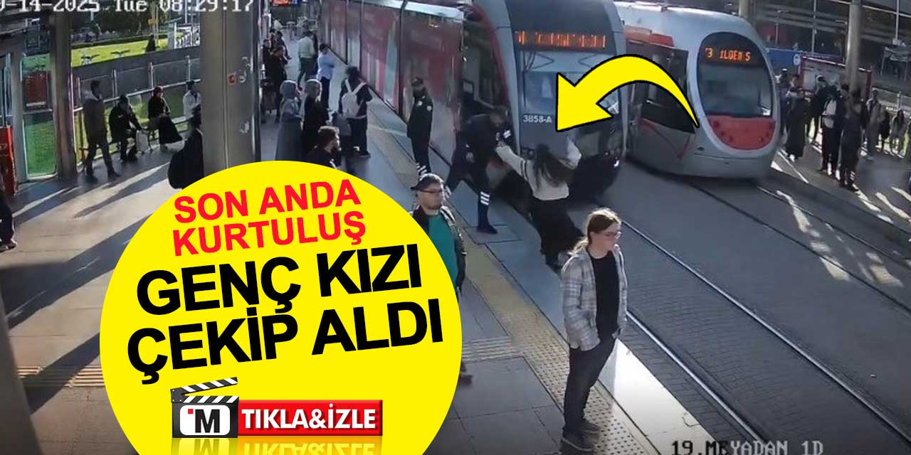 Kulaklıklı Kızı Tramvayın Altında Kalmaktan Güvenlik Görevlisi Kurtardı