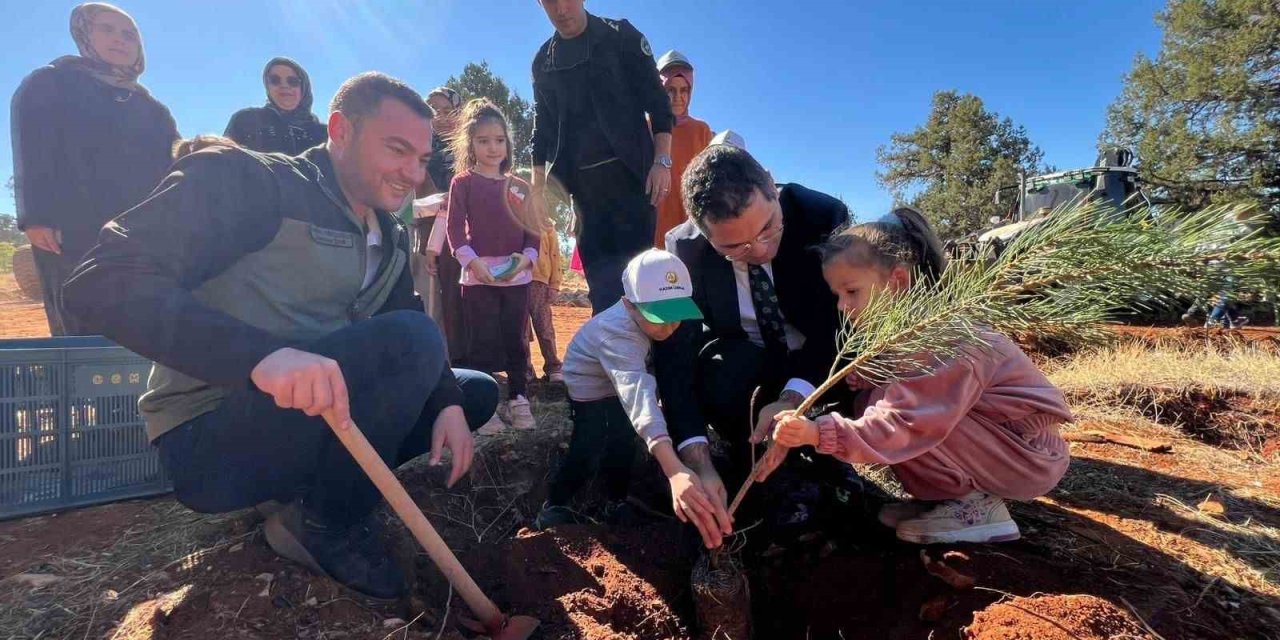 Bozkır’da öğrenciler fidan dikti