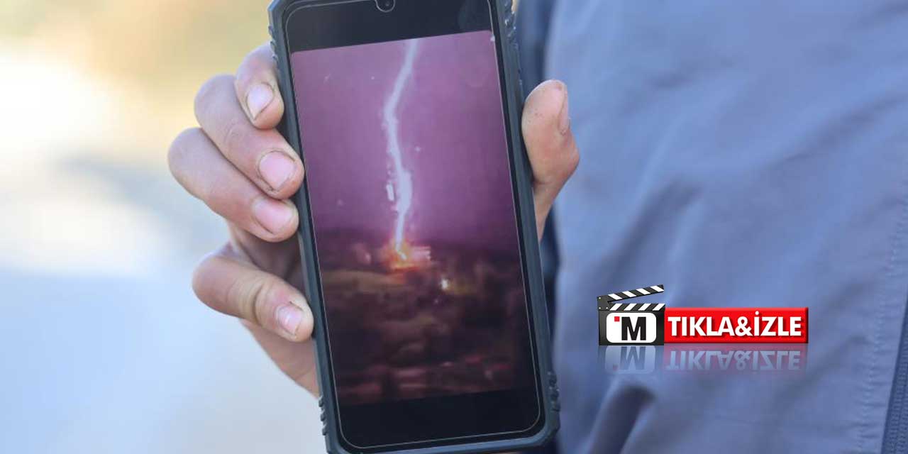 Video çekerken yıldırımın düşme anını kaydetti