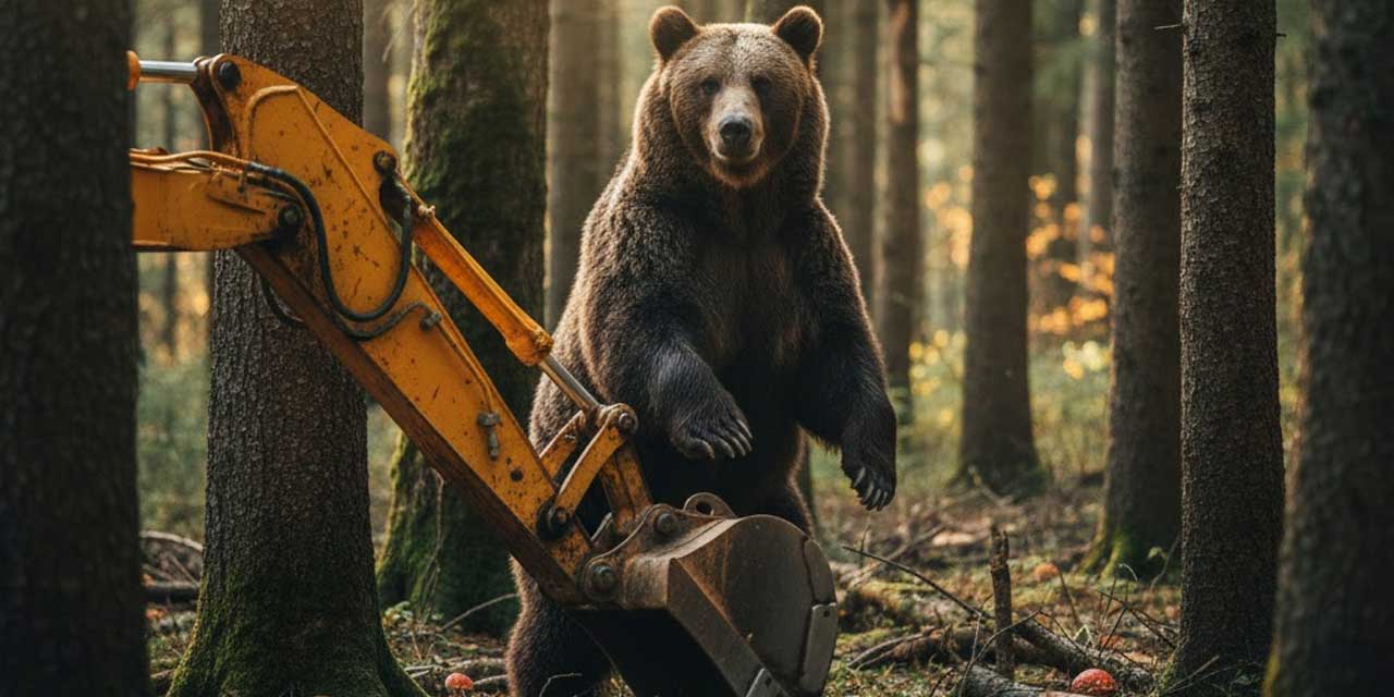 Kepçe operatörü kaydetti, kaymakamlık uyardı: Ayı çıkabilir