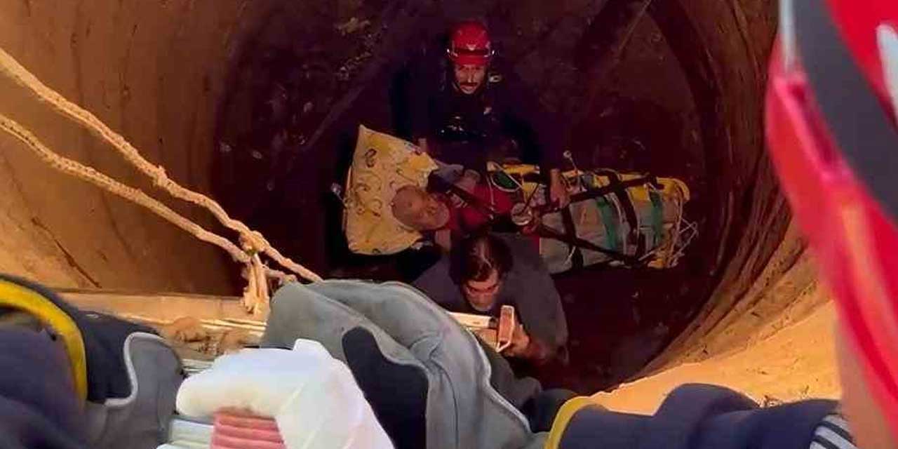 12 metrelik kuyuya düşen yaşlı adam ölümden döndü