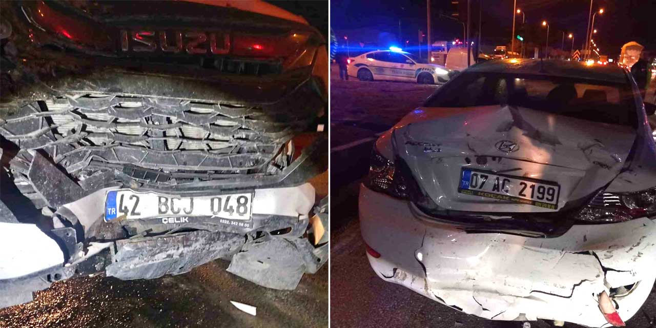 Seyir halindeki araca arkadan çarptı