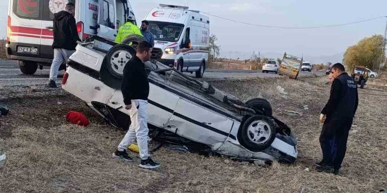 Ambulanslar arka arkaya gitti! Devrilen araçta 5 yaralı
