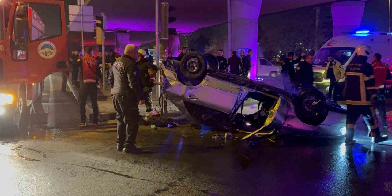 ‘Dur’ ihtarına uymadı, takla attı