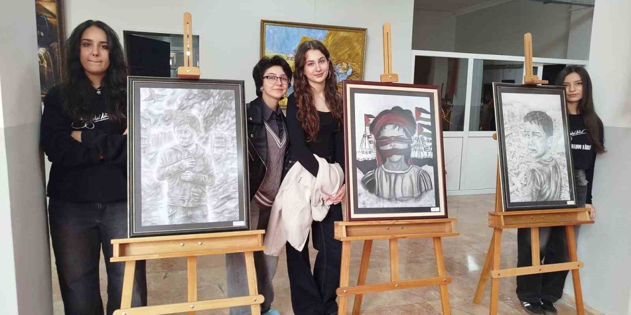 Gazzeli çocukların acısını resmettiler