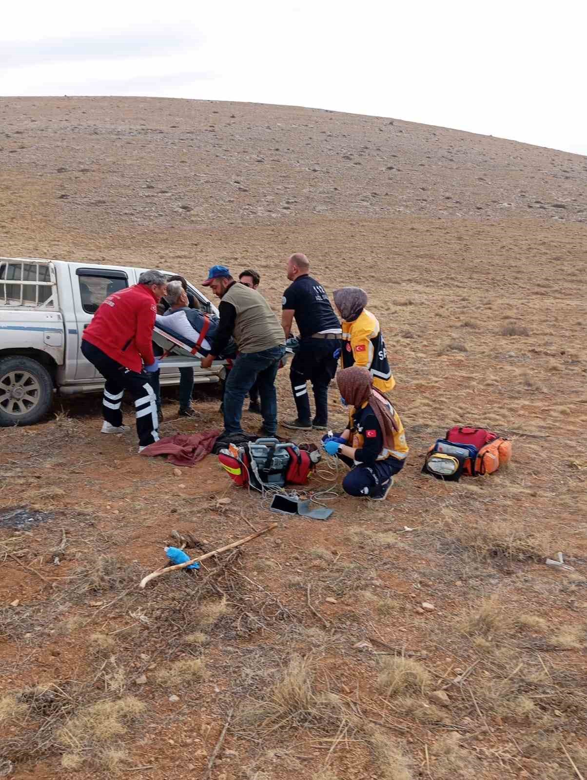 Konya'da hava ambulansı çoban Kadir Bulut için havalandı