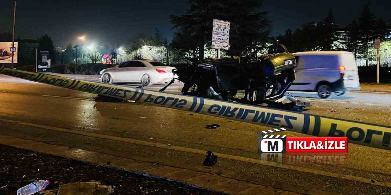 Yeni İstanbul Caddesi'nde Dehşet Veren Kaza: Ağaca Çarptı, Yolcu Fırladı, Yangın Çıktı