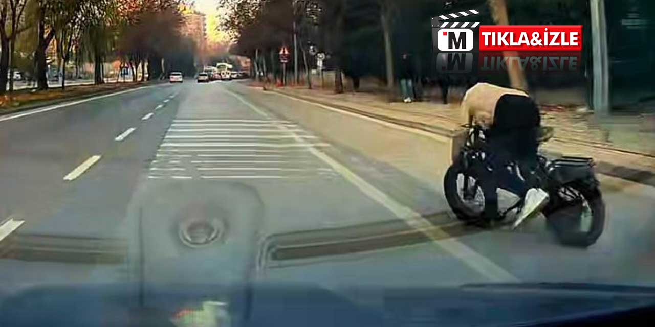 Konya’da eli cebindeki bisikletli dengesini kaybetti: Ezilmekten son ada kurtuldu