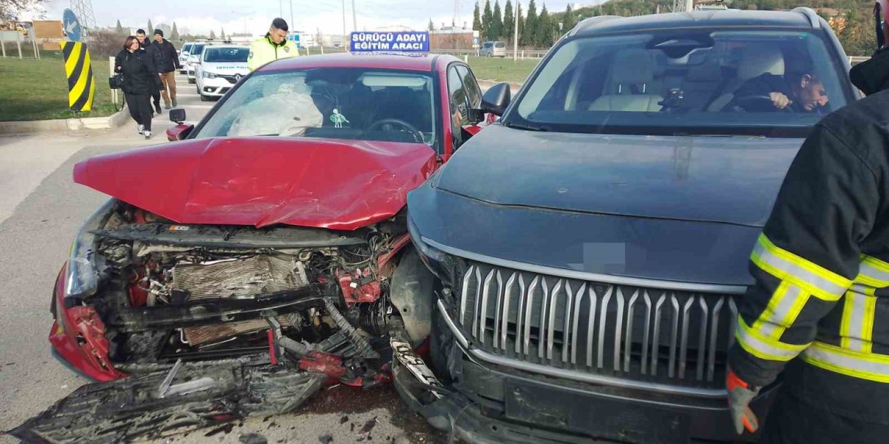 Direksiyon sınavı kazayla sonuçlandı