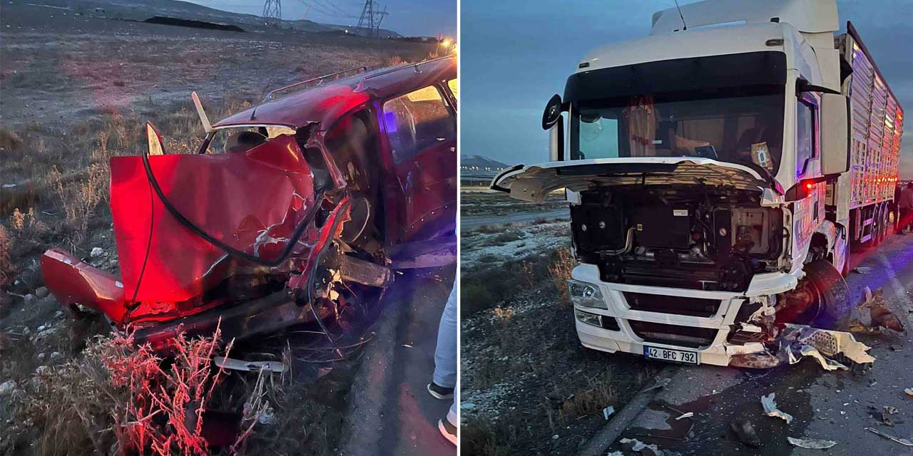 Tır ile çarpışan otomobil bu hale geldi, 17 yaşındaki sürücü yaralandı