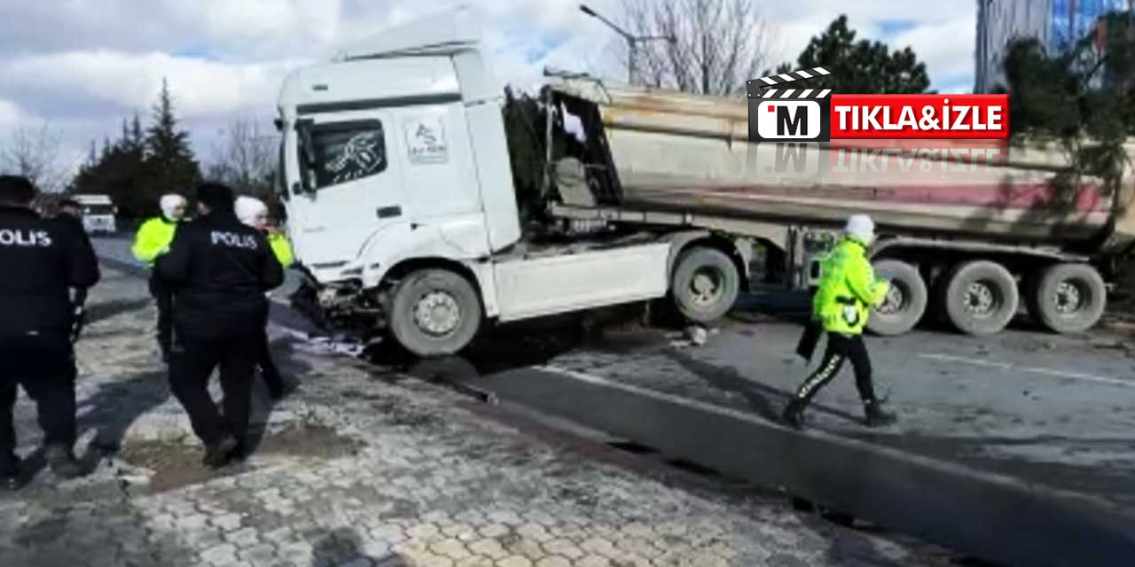 Konya'da facianın eşiğinden dönüldü! Kontrolden çıkan tır karşı şeride geçti