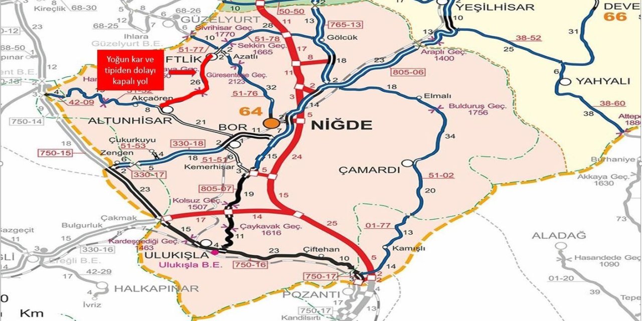 Niğde’de Kar ve Tipi Alarmı: Yollar Kapalı, Eğitime Kısmi Ara