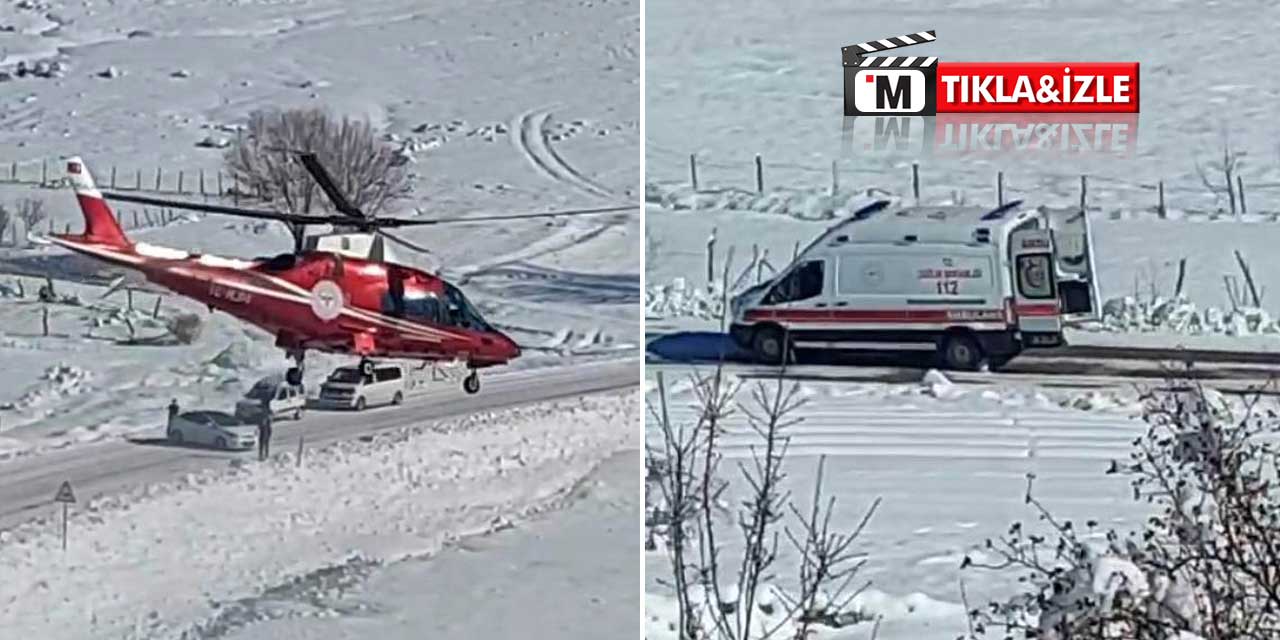 Kar Altındaki Mahalleye GÖKBEY İndi! Kalp Krizi Geçiren Hasta Konya'ya Getirildi