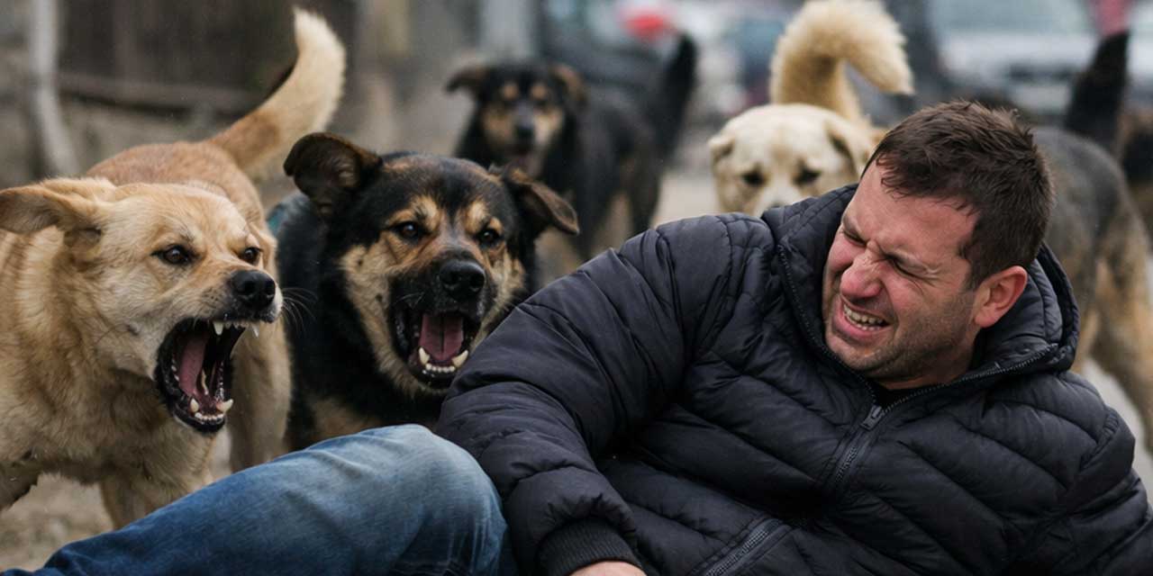 Köpeklerden kaçarken düştü fatura vatandaşa çıktı