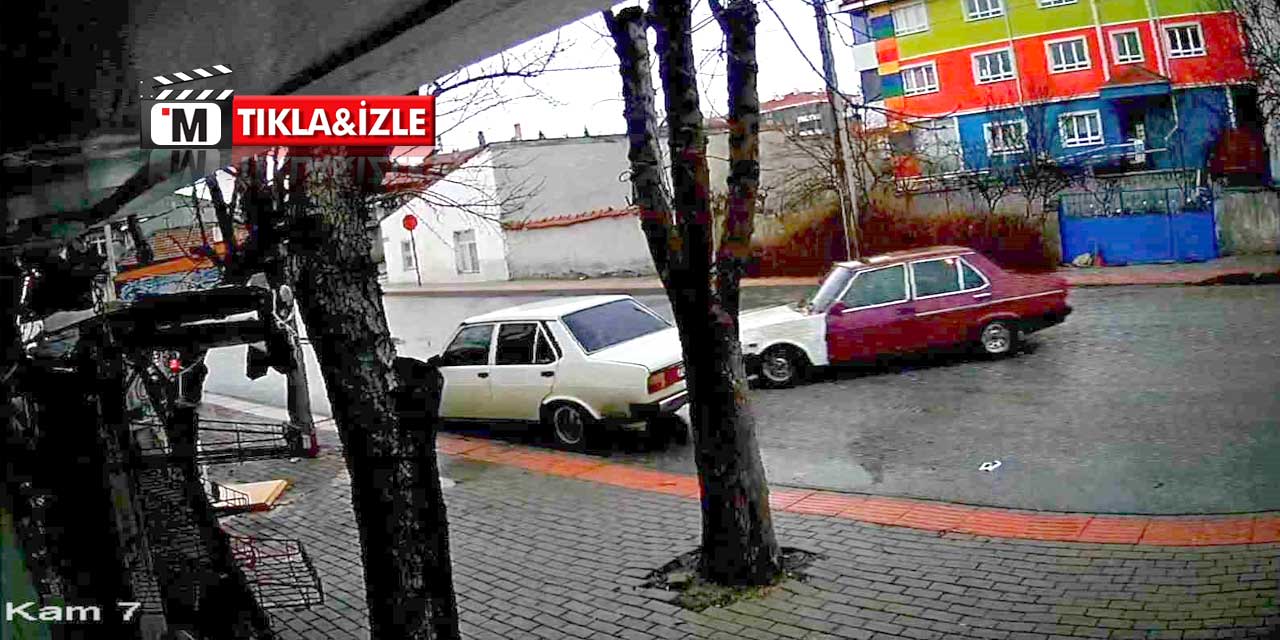 Park halindeki araca çarptı, geldiği yöne geri kaçtı