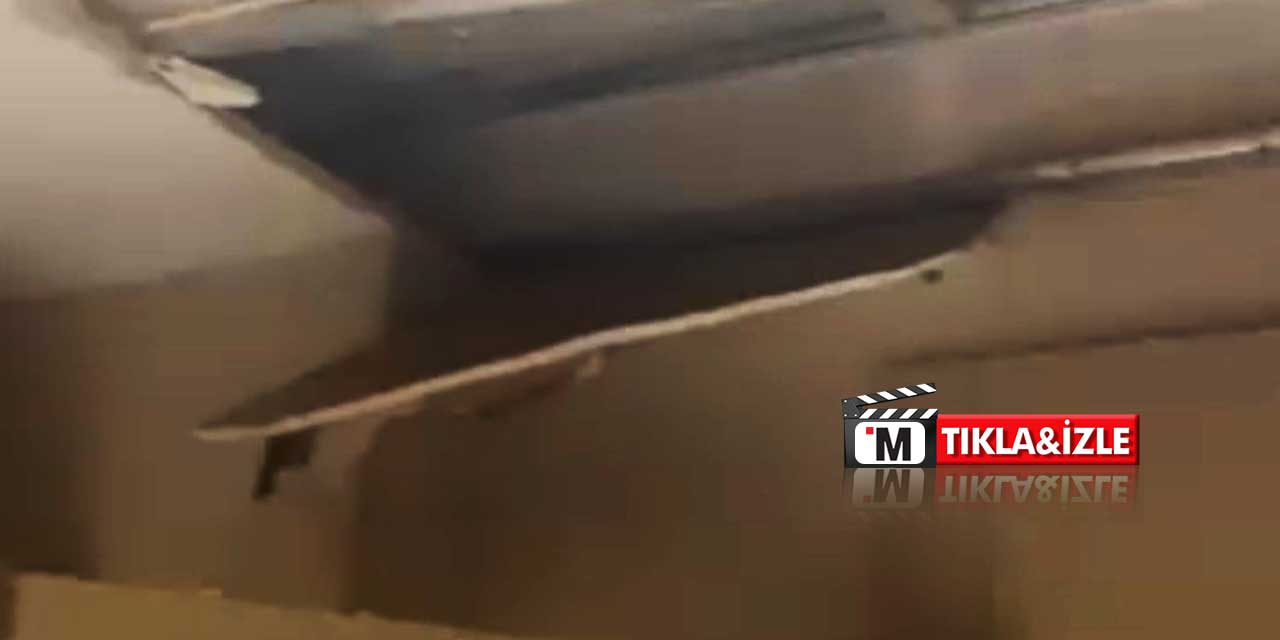 Yeni yapılan binada şok görüntü! Mutfak tavanı çöktü