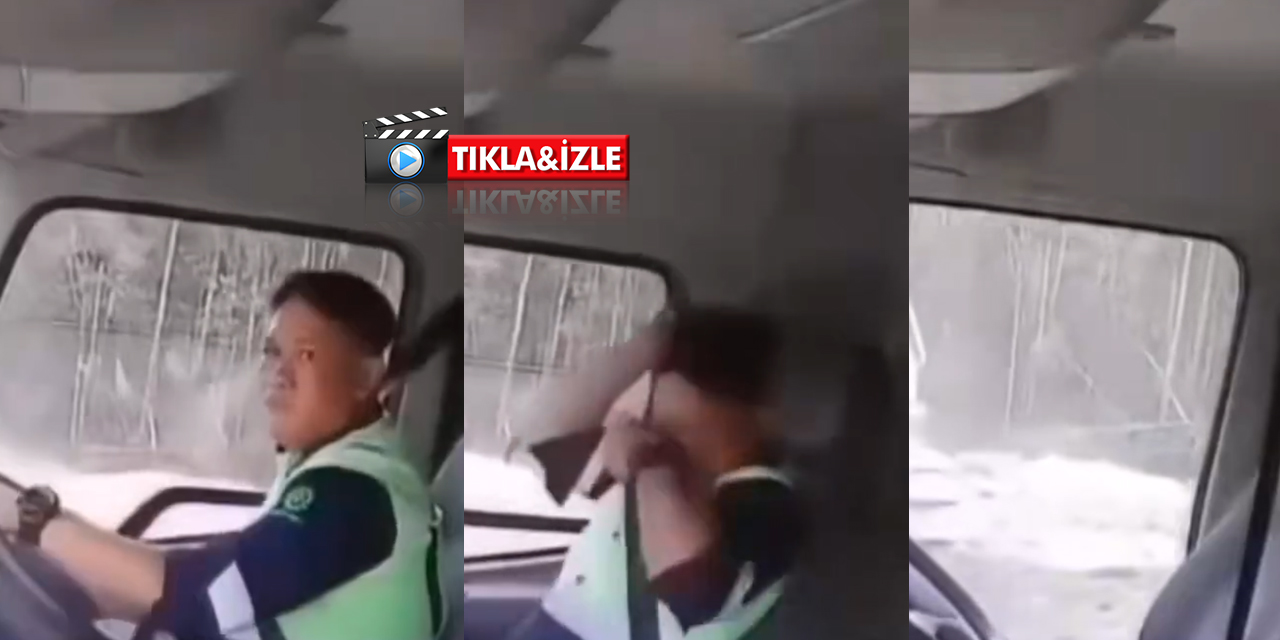 Madende toprak kayması kamerada