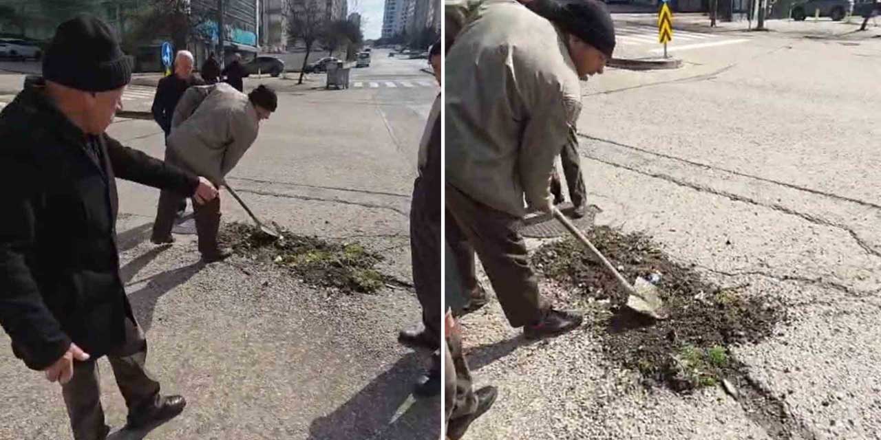 Belediye Gelmeyince Yolu Vatandaş Onardı