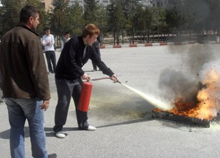 Türmak'ta yangın söndürme tatbikatı