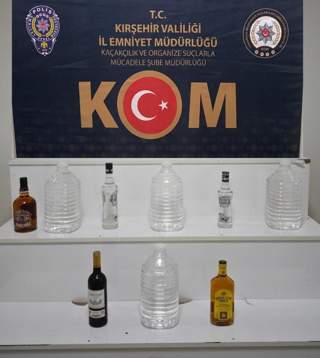 Kırşehir’de kaçak alkol ele geçirildi