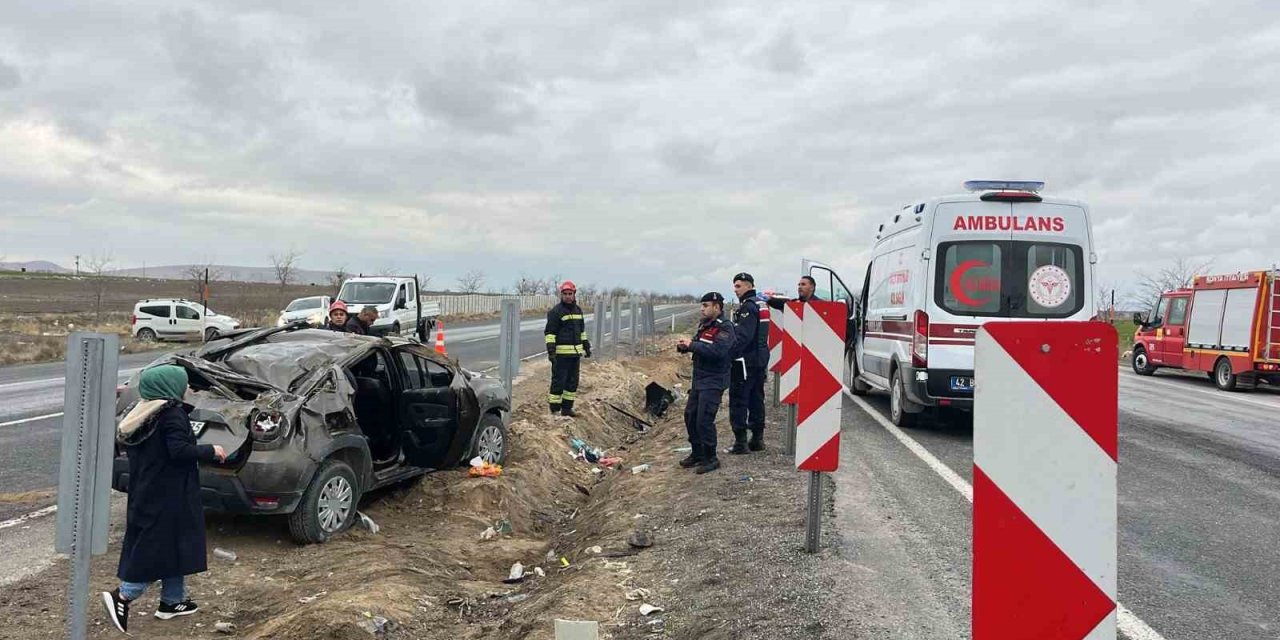 Tatil yolunda kaza! Otomobil takla attı