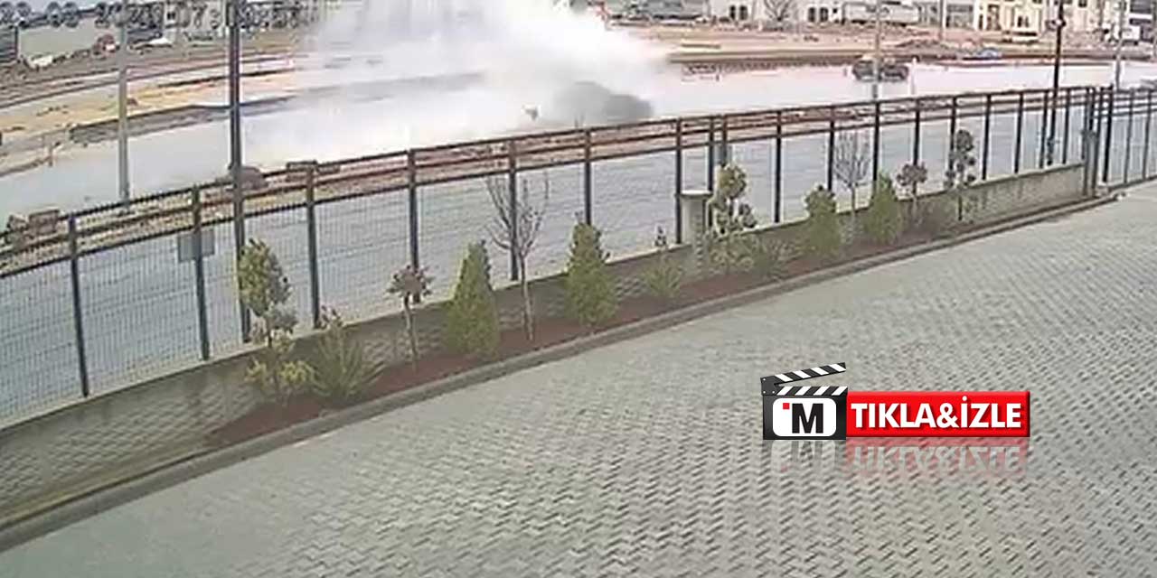 Hızla su birikintisine girdi, takla attı