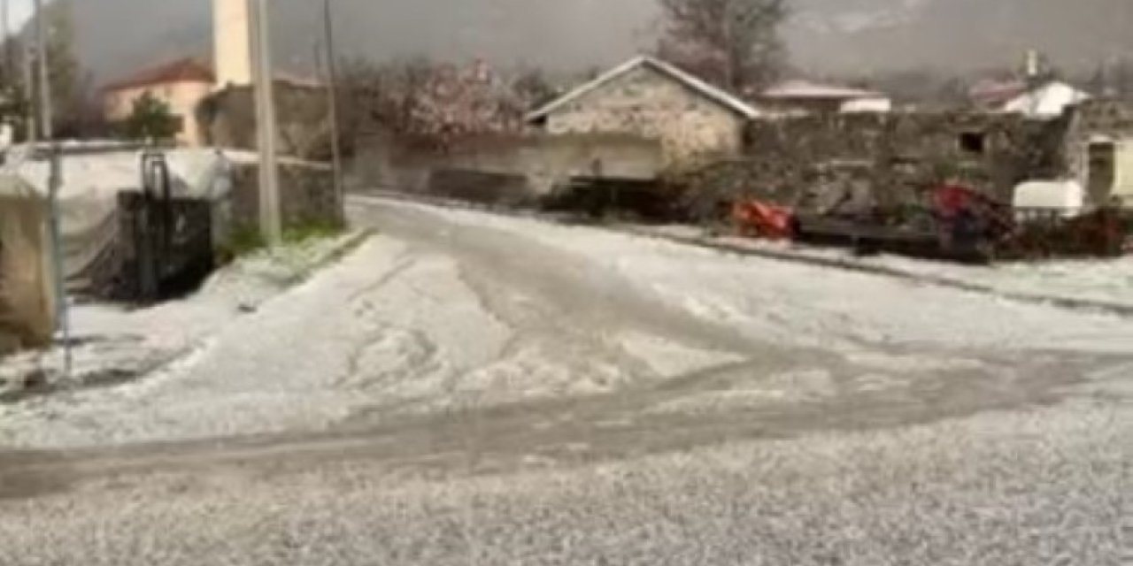 20 dakika yağdı, ağaçlar ve tarım arazileri zarar gördü