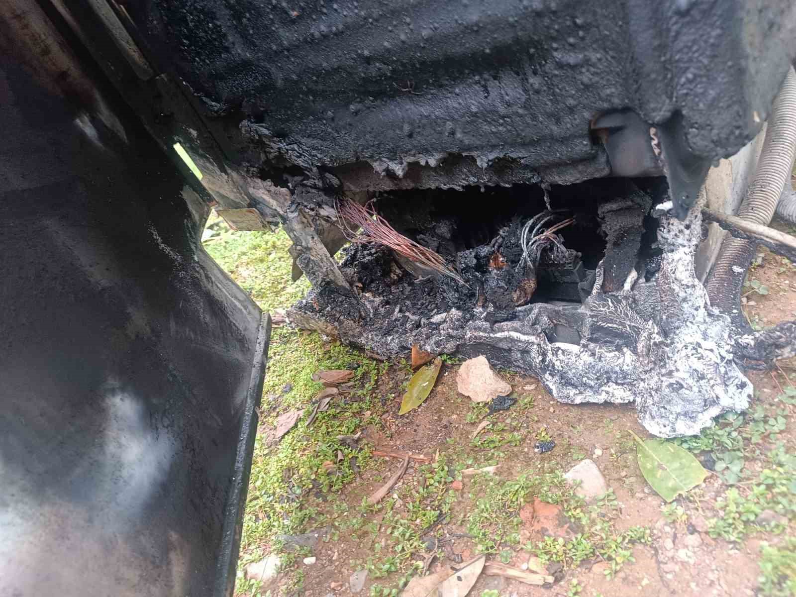 Çamaşır makinası böyle yandı