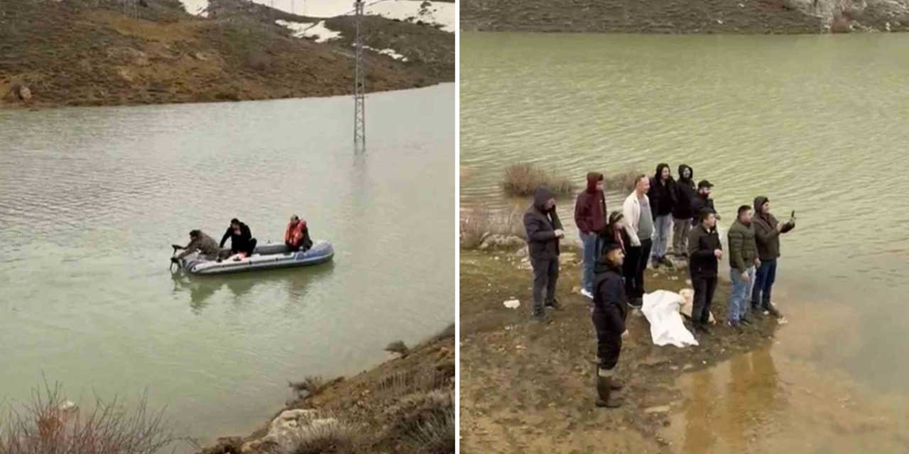 Asfalt göle döndü, Konya'da botlar suya indi