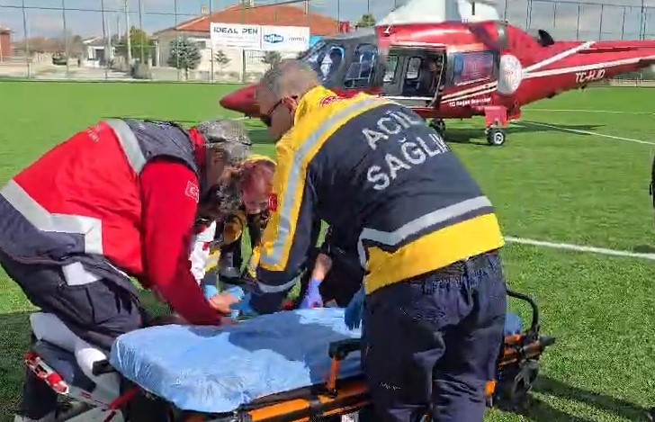 Konya'da ambulans onun için havalandı