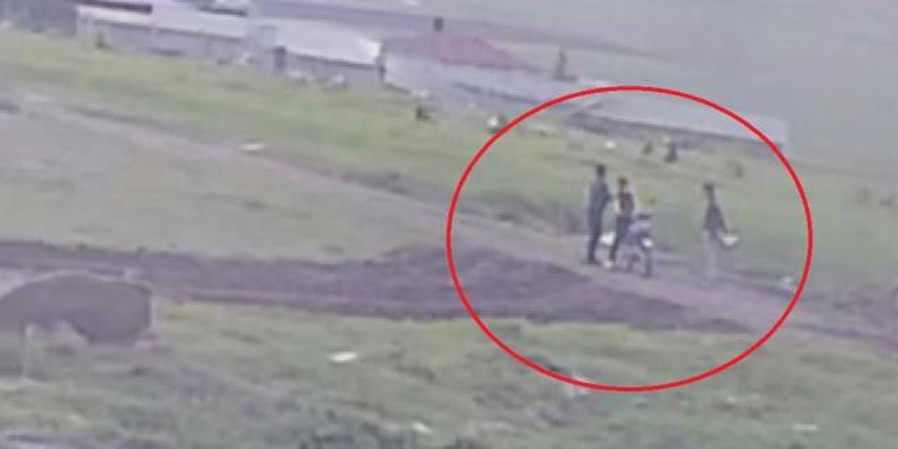 Çocukların silahla ateş ettiği anlar kamerada