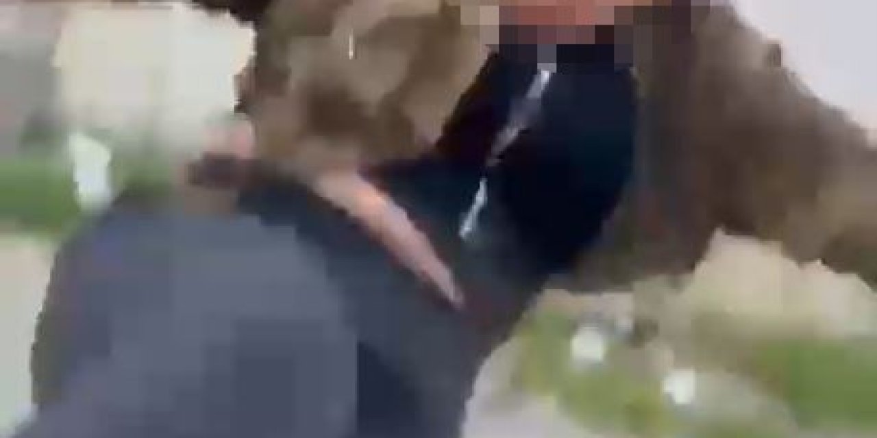 Bir kadın eski eşini sokak ortasında darp etti