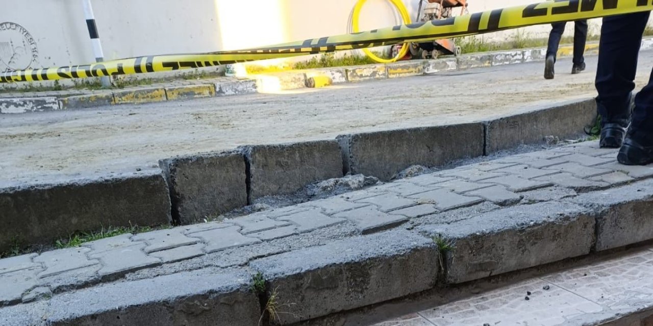 Doğalgaz çalışmasında havan topu mermisi bulundu