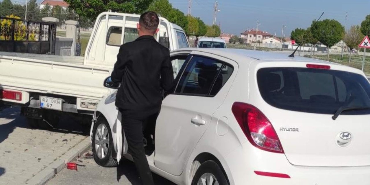 Karapınar'da kaza! Bisikletli çocuğu altına alıyordu