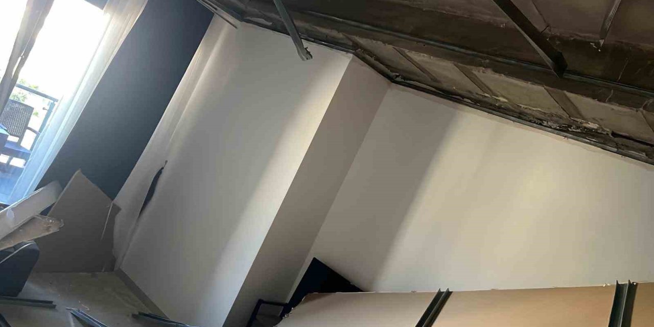 Alanya’da Apartman Dairesinde Asma Tavan Çöktü