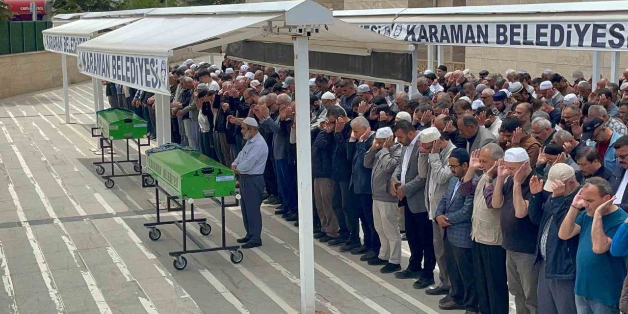 Mersin’deki kazada ölen anne ve kızı Karaman’da son yolculuğuna uğurlandı