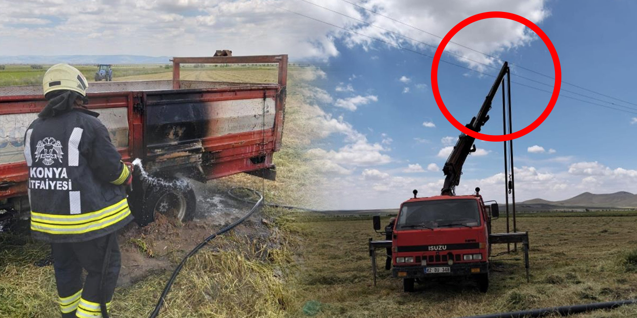 Konya'da yerde su ararken havadaki teldeki elektrikle çarpıldılar
