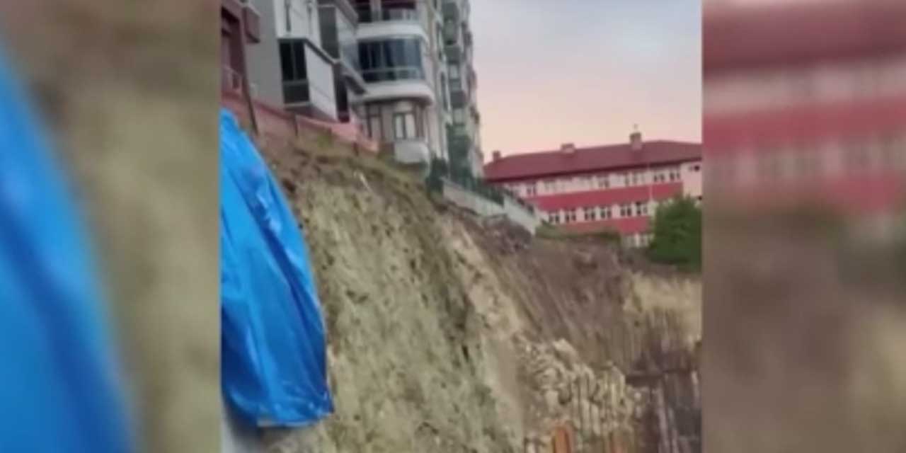Ankara'da istinat duvarı yağmura dayanamadı