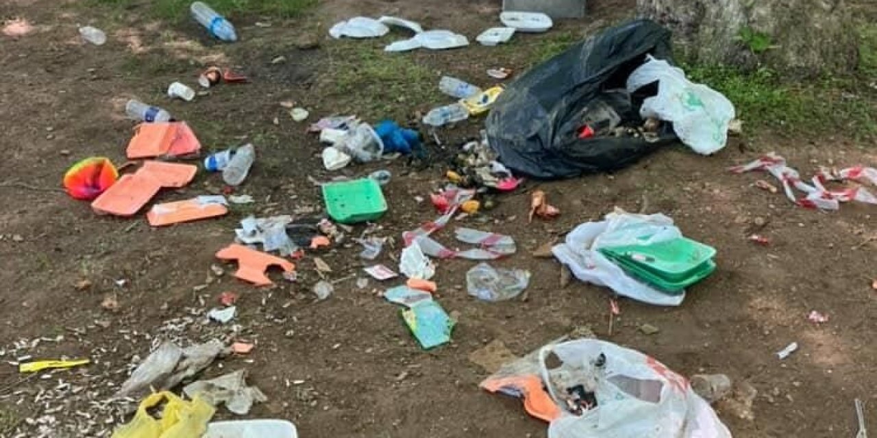 Mesire alanını bir günde çöplüğe döndürdüler