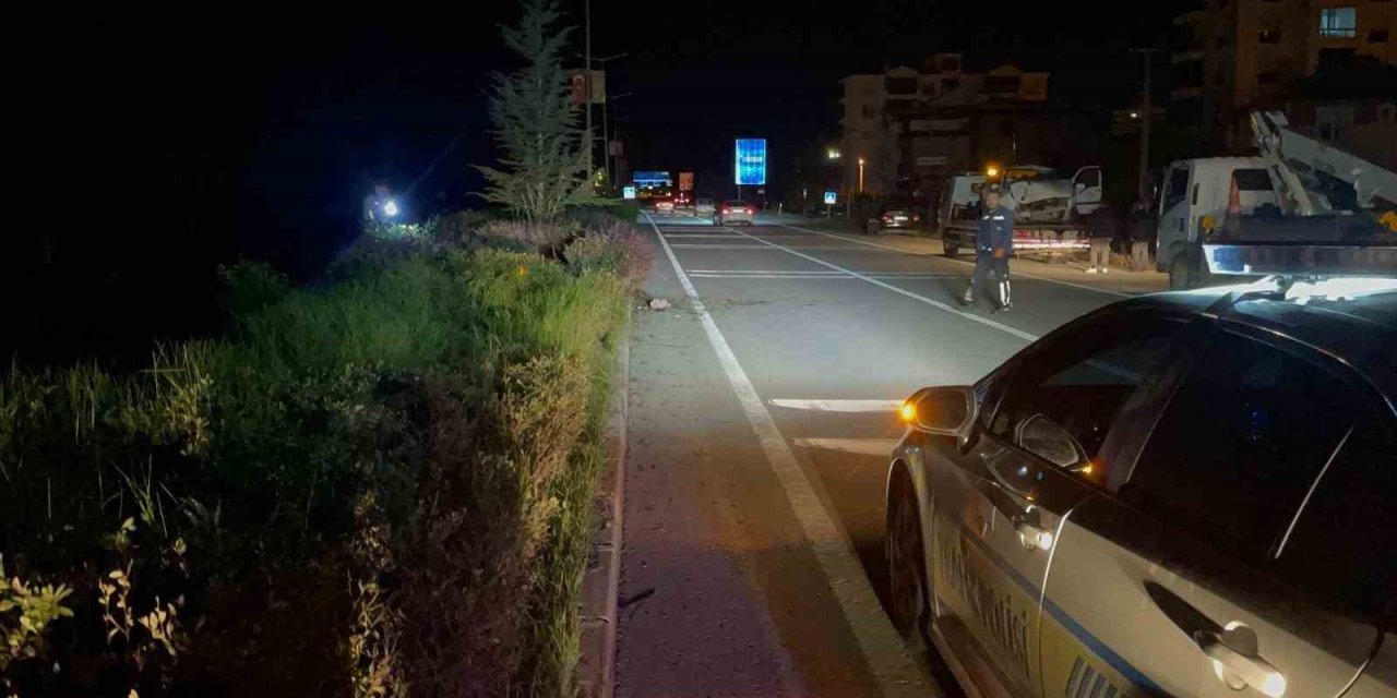 Direğe Çarpan Sürücü Arkadaşını Yaralı Halde Bırakıp Kaçtı