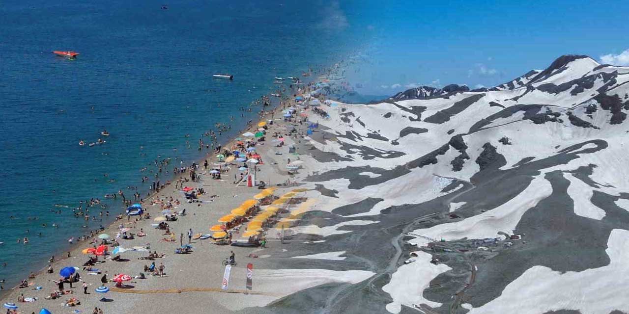 Antalya'da Zıt Mevsimler: Bir Yanda 35 Derece Bir Yanda 10 Metre Kar