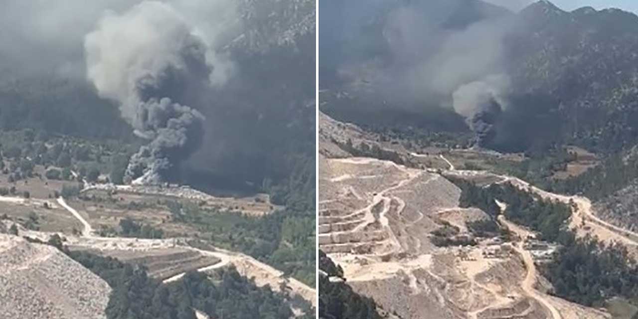 Mermer ocağındaki şantiye barakasında çıkan yangında 1 işçi hayatını kaybetti