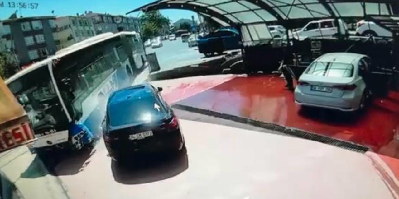 Kontrolden çıkan EGO otobüsünü son anda fark etti, kurtuldu