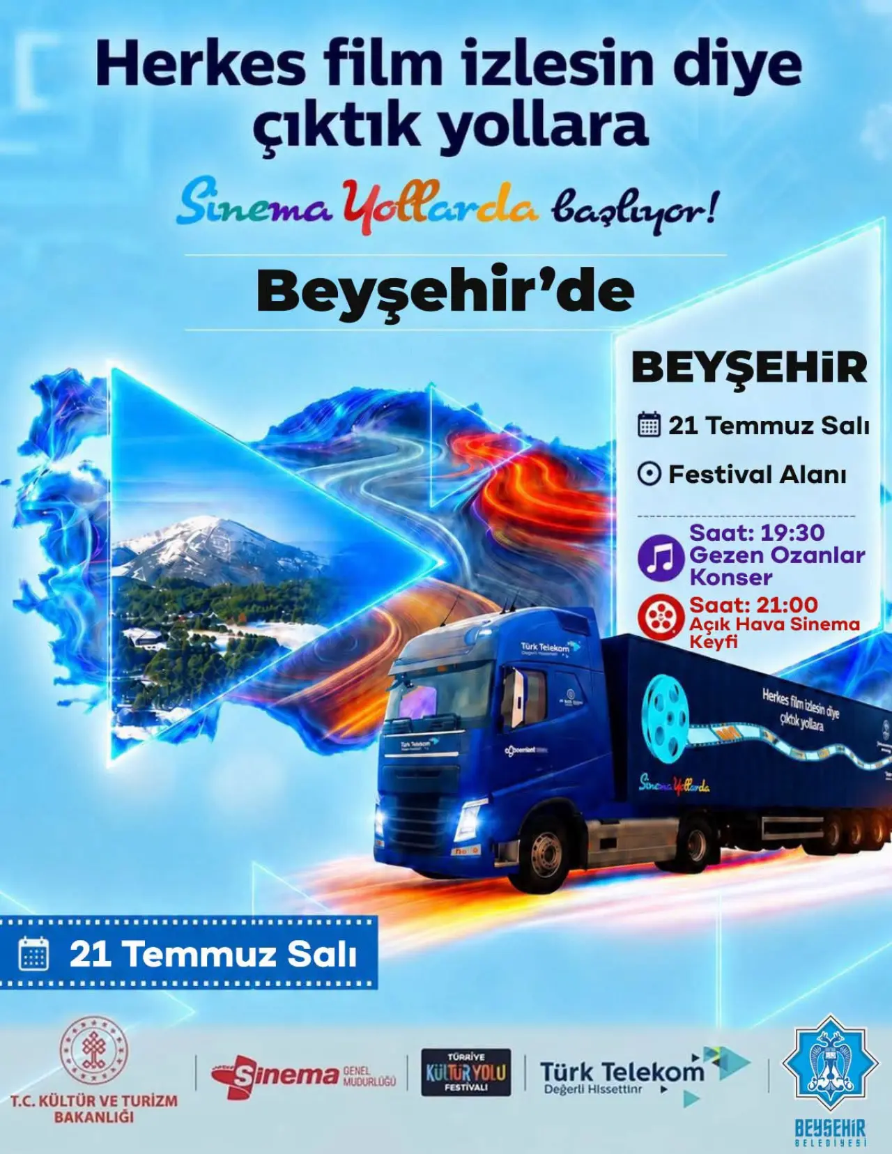 Beyşehir'de Gezen Sinema Coşkusu Başlıyor