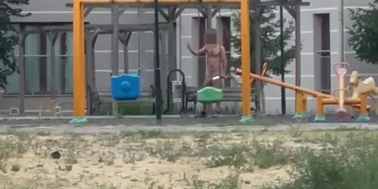 Çocuk parkında elinde bıçakla cinnet geçiren şahsı polisler ikna etti