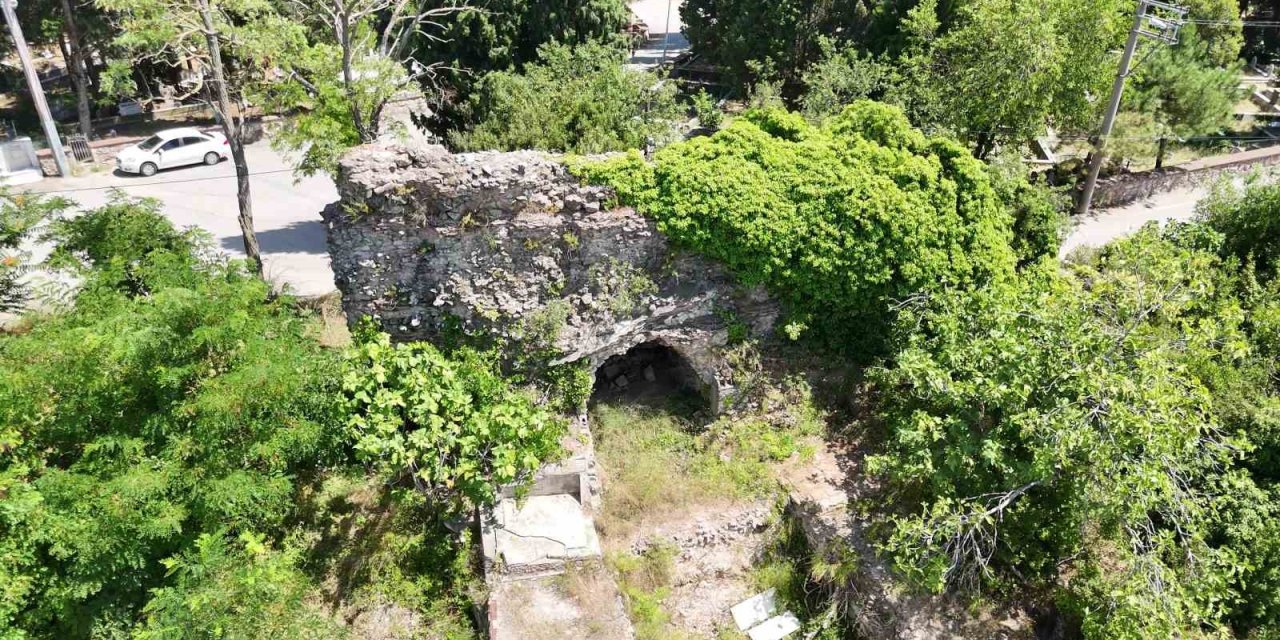 Asırlık sur kalıntıları otların arasında kayboldu