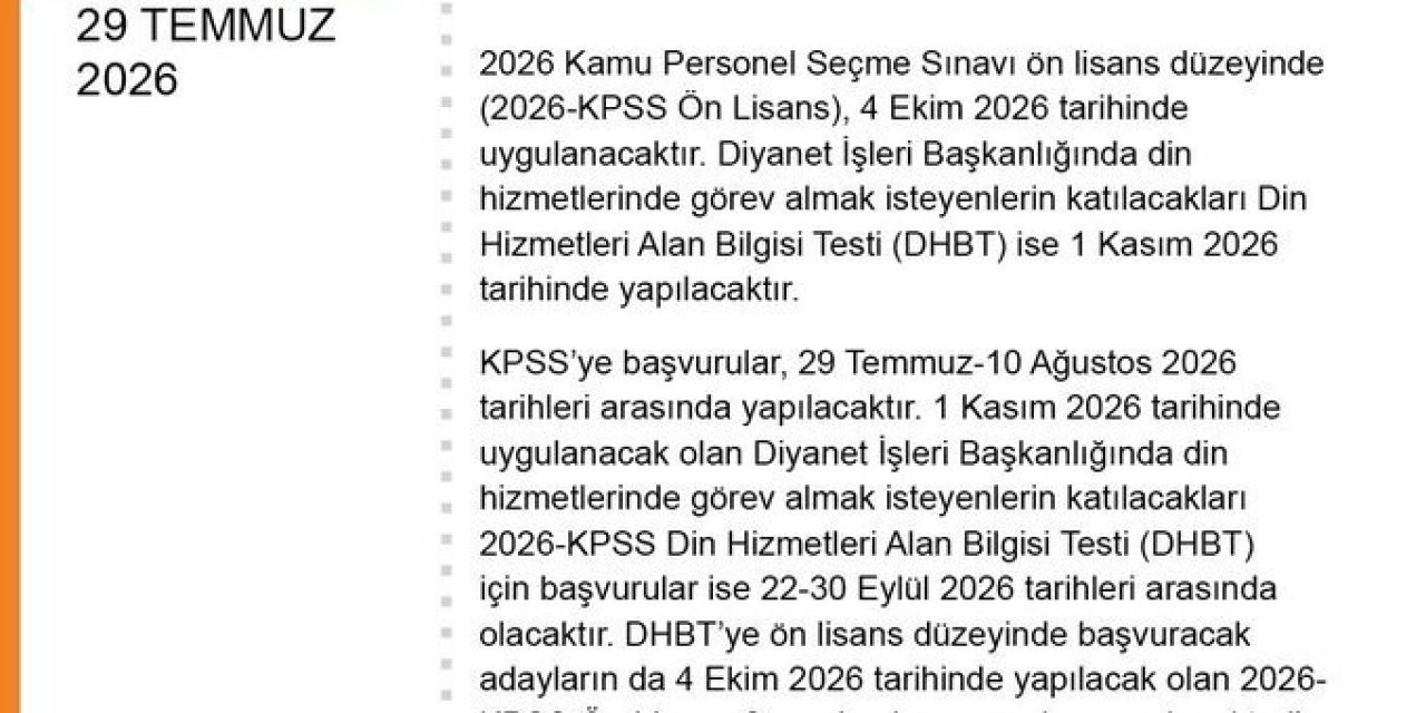 KPSS Ön Lisans başvuruları başladı