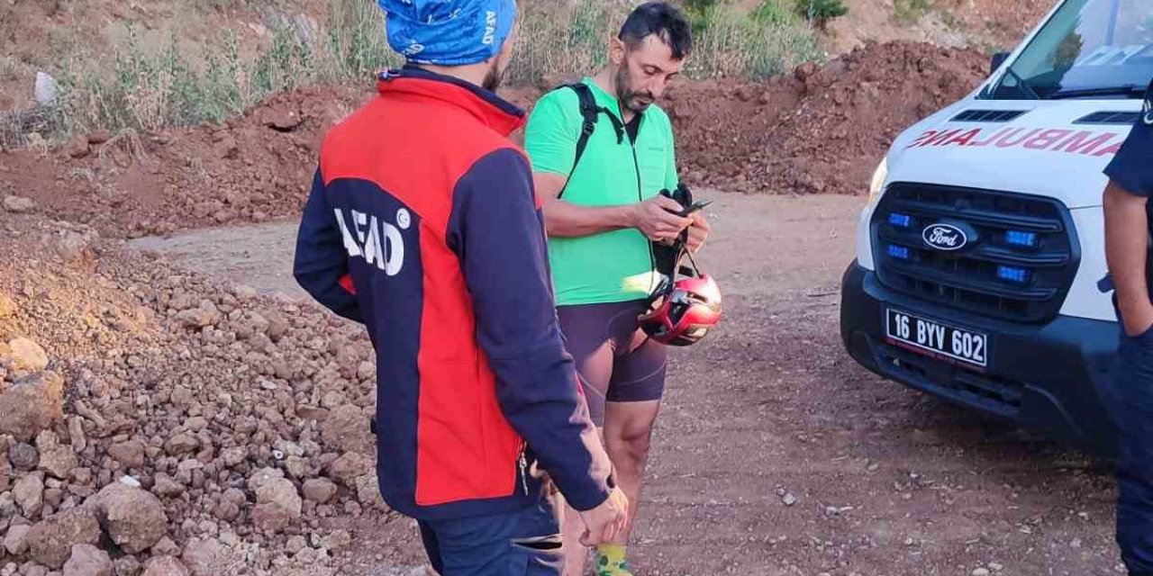 Bisikletiyle çıktığı vadide mahsur kaldı